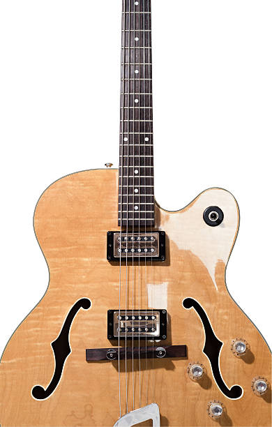 istock Hollow body electric guitar isolated on white background 177496273