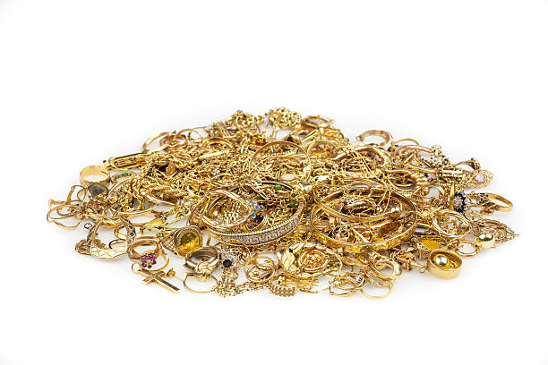 폐품 골드 컬레션 - gold jewelry scrap metal broken 뉴스 사진 이미지