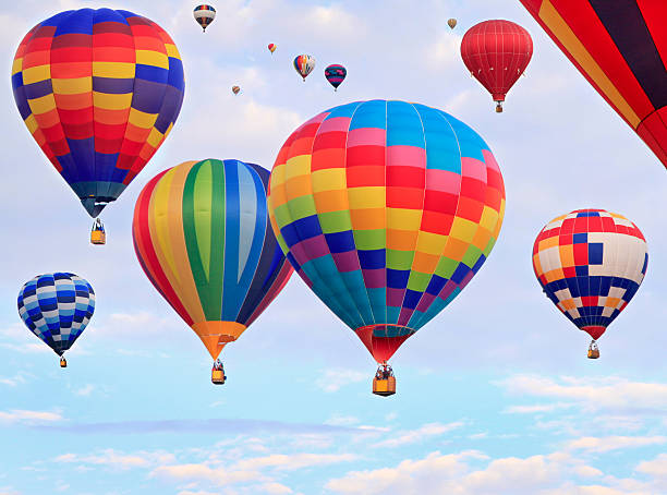 istock Multicolored hot air balloons flying 177497175