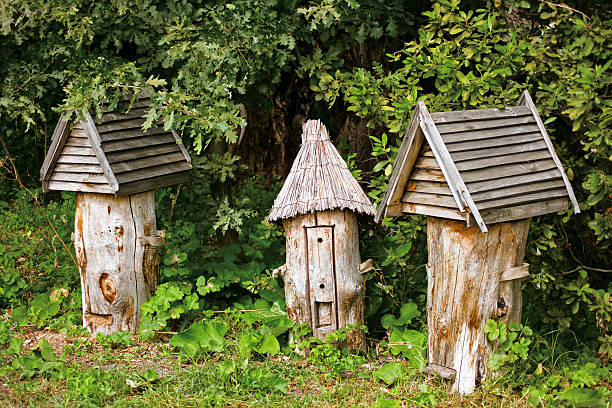 Anticuado beehives - foto de stock