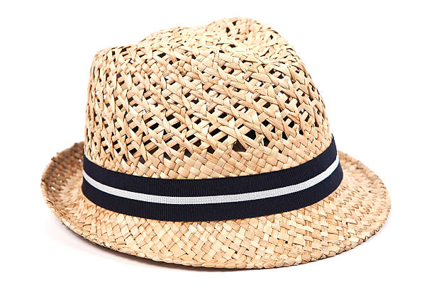 istock Straw hat with black and white ribbon 177498012