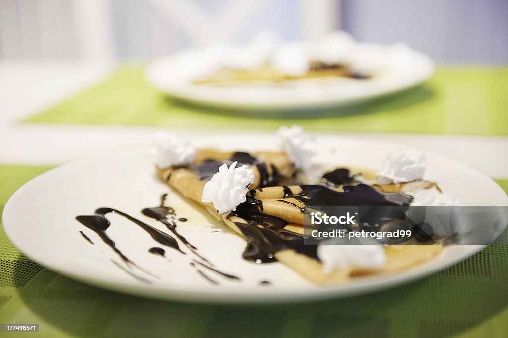 Panquecas com chocolate - Royalty-free Alimentação Não-saudável Foto de stock