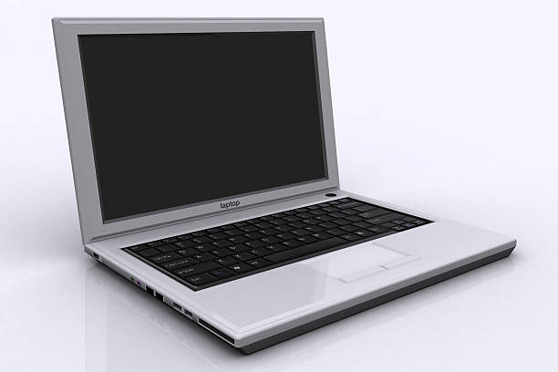 Silver Laptop stock photo