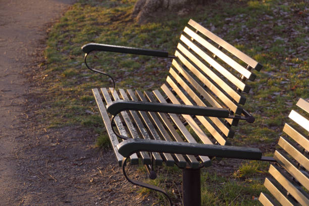 istock Close up of park bench 1774991948