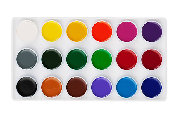 istock Different set of watercolors in the box 177499500
