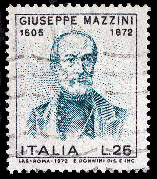 Italian stamp with Giuseppe Mazzini picture