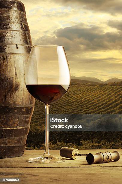Red Wine Glass Stock Photo - Download Image Now - Agriculture, Alcohol - Drink, Barrel