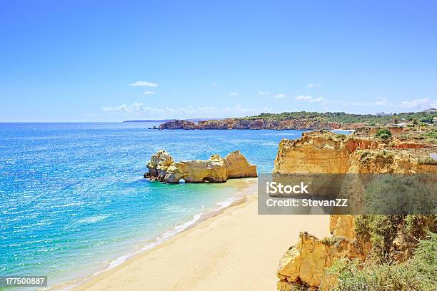 An Aerial View Of Rock Beach Praia De Rocha In Portugal Stock Photo - Download Image Now