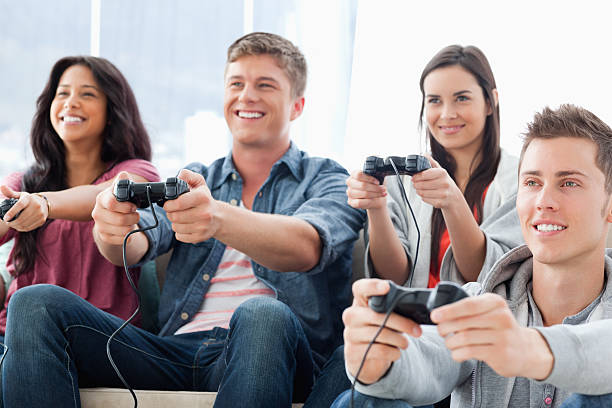 istock Smiling group play games with man on the ground 177501007