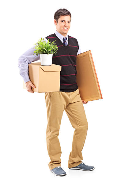istock Person with moving box and other stuff 177501158