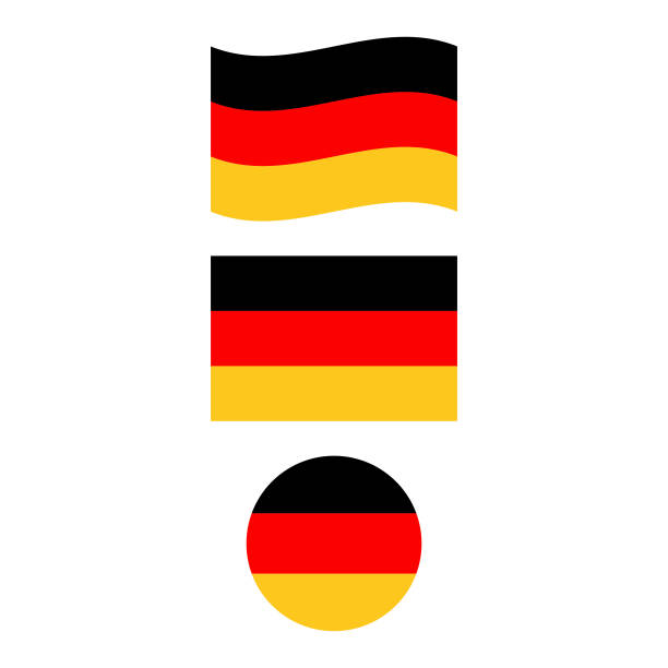 deutschland flagge icon set vektordesign. - germany postage stamp yellow red stock-grafiken, -clipart, -cartoons und -symbole