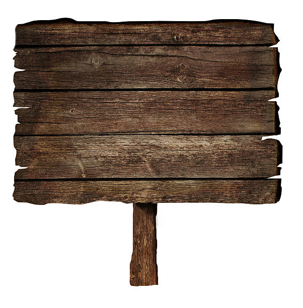 istock Blank dark brown wooden sign on white background 177502249