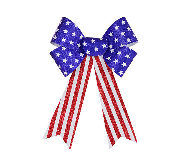 istock Red, White and Blue Glitter Bunting Bow Isolated 177502320