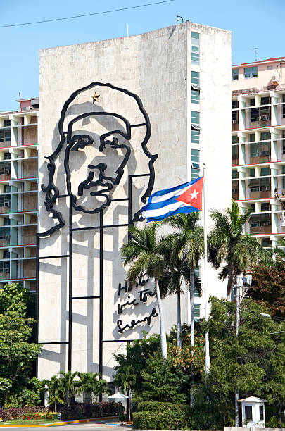 Las Tunas, Cuba  - April 20, 2009. Che Guevara features on a large billboard in Las Tunas, Cuba on April 20, 2009. Billboards of propaganda can be seen all around Cuba.