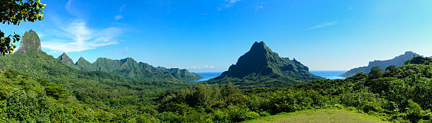 istock Tropical green Moorea panorama with Rotui mountain 177502492
