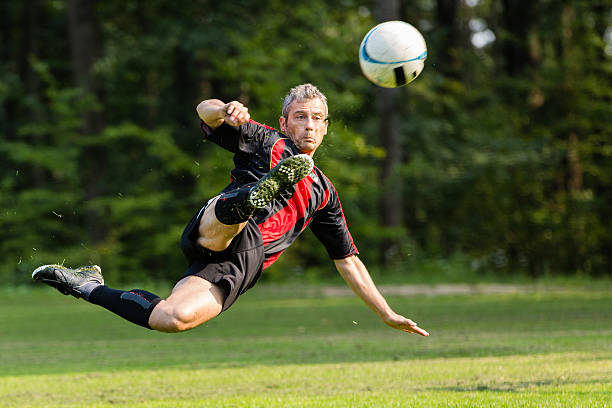 istock soccer player in a bicycle kick 177502831