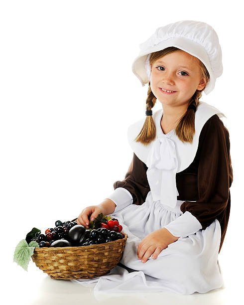 istock Pilgrim Girl's Fruit Basket 177503842