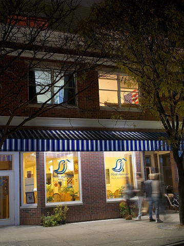 Williamstown, Massachusetts - USA, October 26, 2023.  Blue Mago serves Thai and Japanese food. Williams College, a private liberal arts college in Williamstown, Massachusetts, established in 1793.