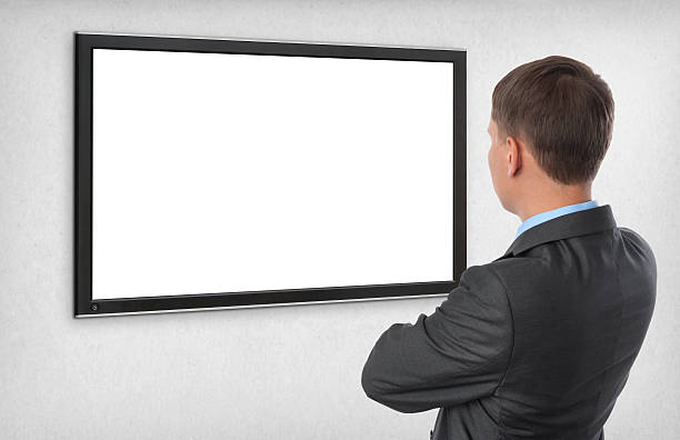 istock Business man looking on the empty screen 177504160