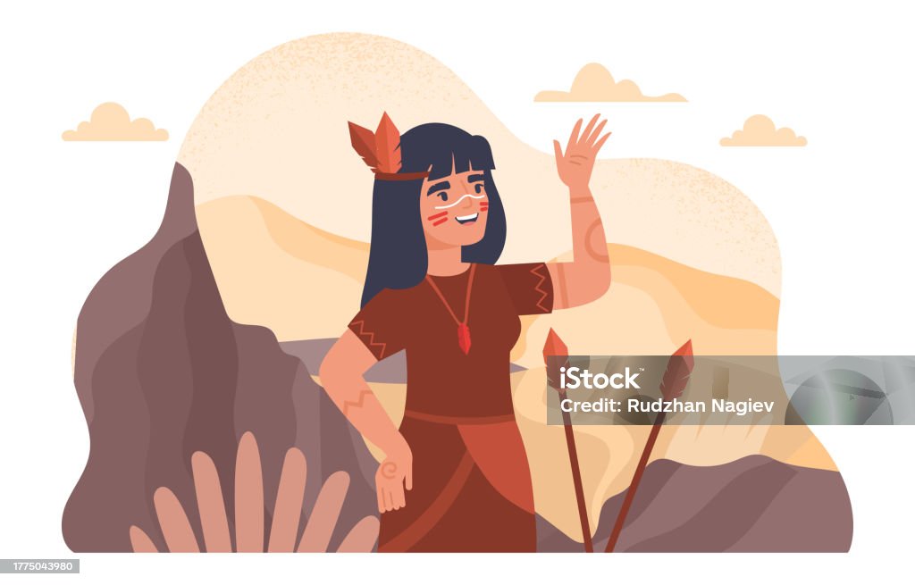 Girl Apache Vector Apache Girl Vector Concept Stock Illustration - Download Image Now ...