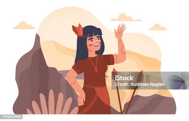 Girl Apache Vector Apache Girl Vector Concept Stock Illustration - Download Image Now ...