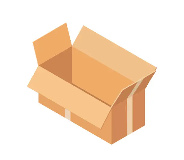 Vector illustration of Cardboard boxes vector concept