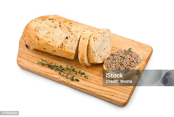 Slice Of Homemade Bread With Pate And Herbs Stock Photo - Download Image Now - Baguette, Baked, Baked Pastry Item