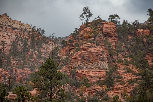 Natural red colored cliffs in the Colorado landscape