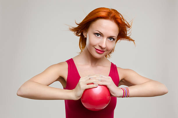 istock Fitness model with ball 177508065