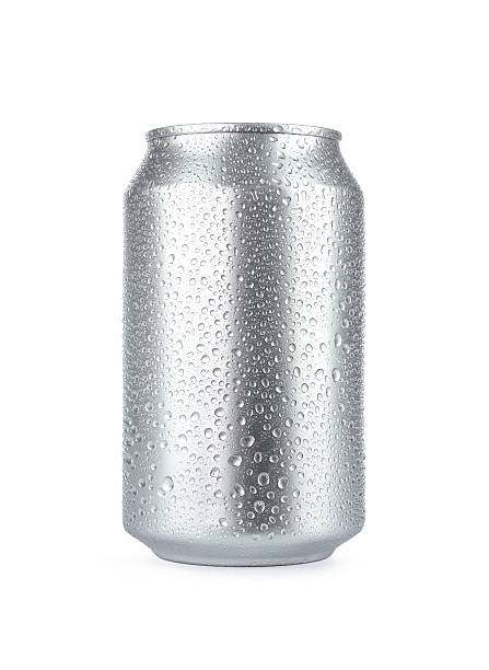 Blank soda can with copy space Wet aluminum soda can isolated on white background with copy space wet bottle stock pictures, royalty-free photos & images
