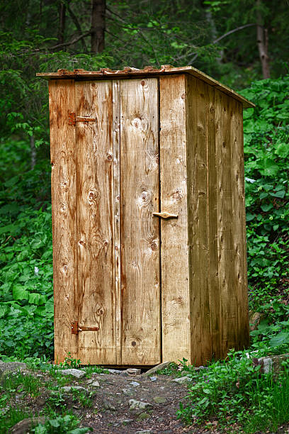 istock Rustic wooden toilet in the forest 177509752