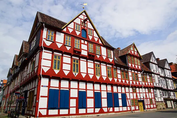 "Old half-timbered house in Wolfenbuttel.  Lower Saxony, Germany."