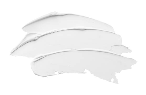 istock Oil paint strokes on white background, top view 1775101139