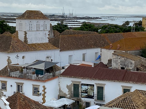 Portugal - Algarve - Faro - Panorama of the city roofs and of the Parque Natural da Ria Formosa