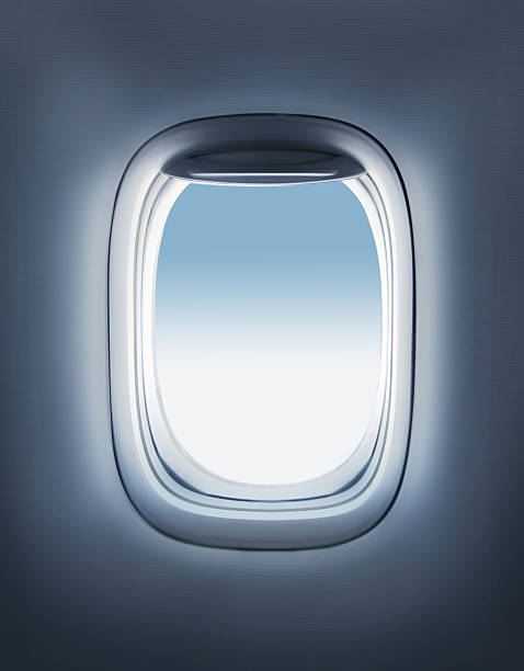 finestra di aeroplano - porthole foto e immagini stock
