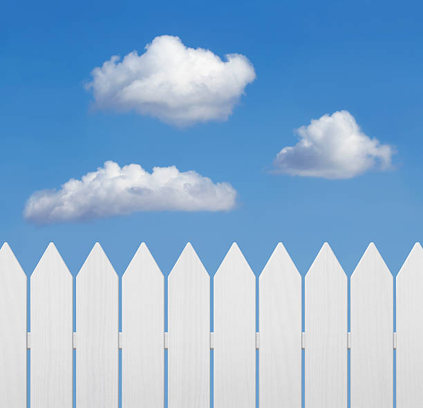 istock Wooden fence against clody sky 177511538