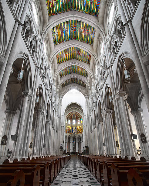 Cathedral of Almudena, in Madrid, Spain stock photo