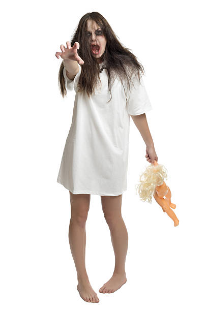 Young girl dressed up as a zombie for Halloween