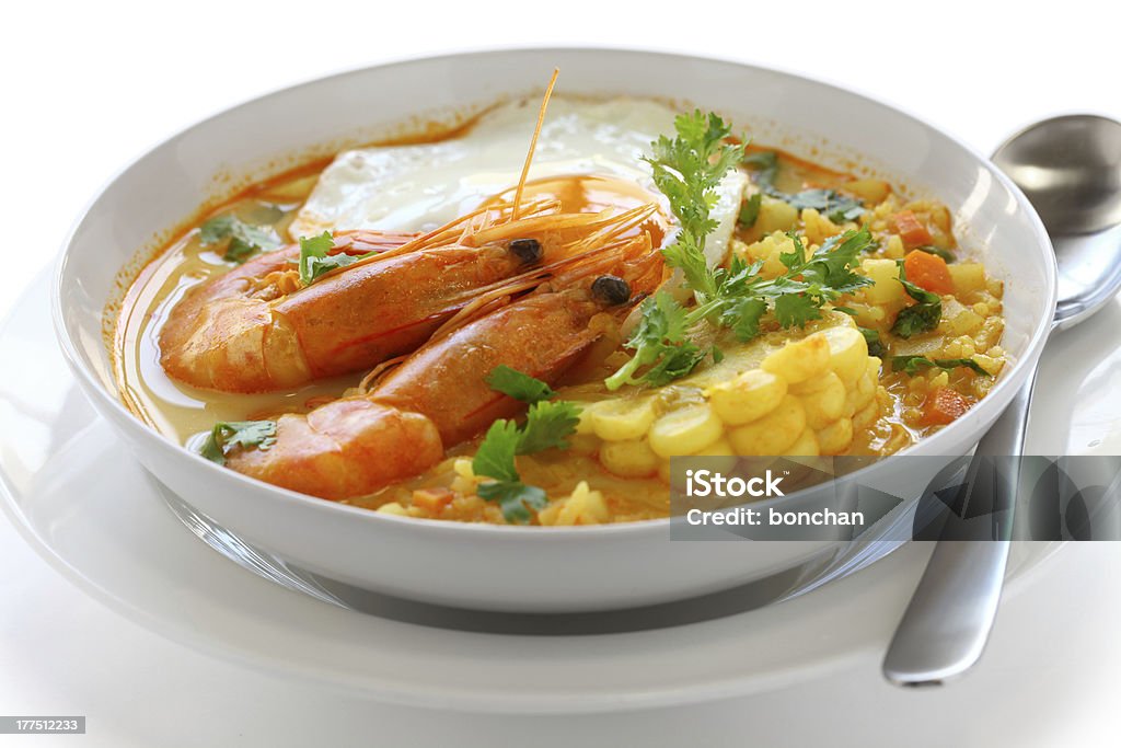 shrimp suck peruvian shrimp chowder Shrimp - Seafood Stock Photo