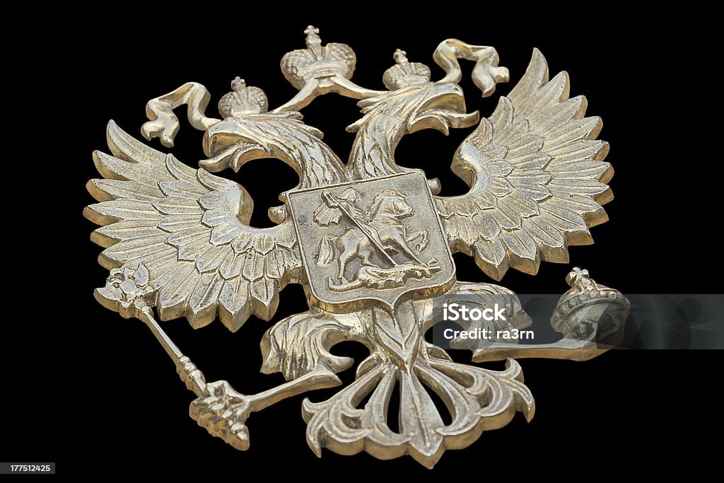 Emblema de Bronze do Estado da Rússia - Foto de stock de Animal royalty-free