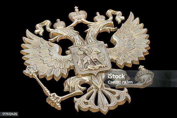 Бронзовый Государственный Герб России — стоковые фотографии и другие картинки Бронза - Бронза, В форме креста, Герб