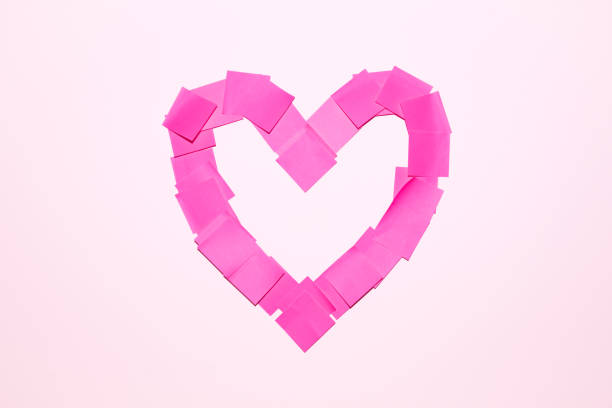 Pink Heart Shape Pattern on a Wall Valentine's Day Background and Copy Space