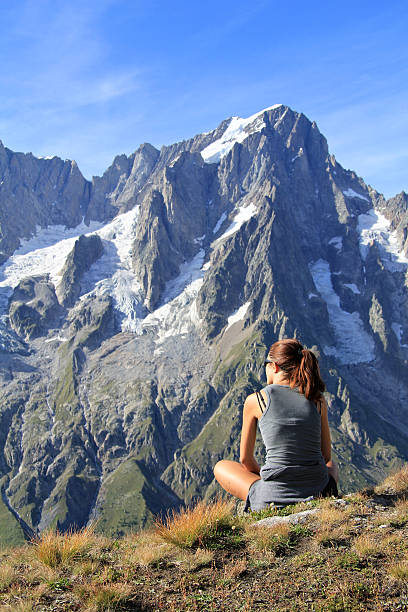 istock Hiker woman fascinated by panoramic view 177513064
