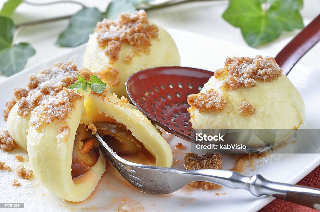 Sweet plum dumplings Typical austrian plum dumplings Boiled Stock Photo