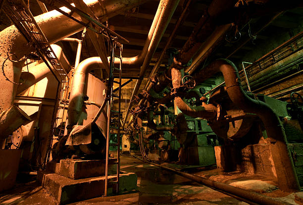 istock Old creepy, dark, decaying, destructive, dirty factory 177515837