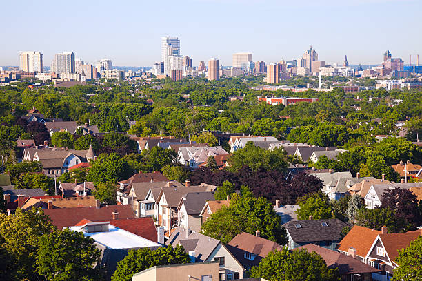 Milwaukee - city panorama stock photo