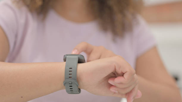 istock Close up of African Female Hand Using Smartwatch 1775160076