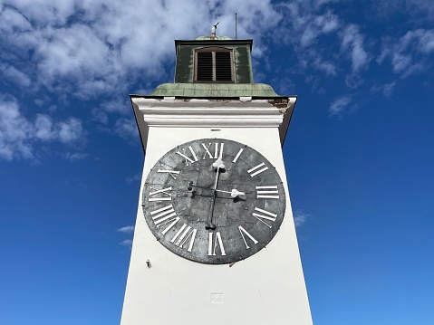 Clock tower at Petrovaradin Fortress in Novi Sad