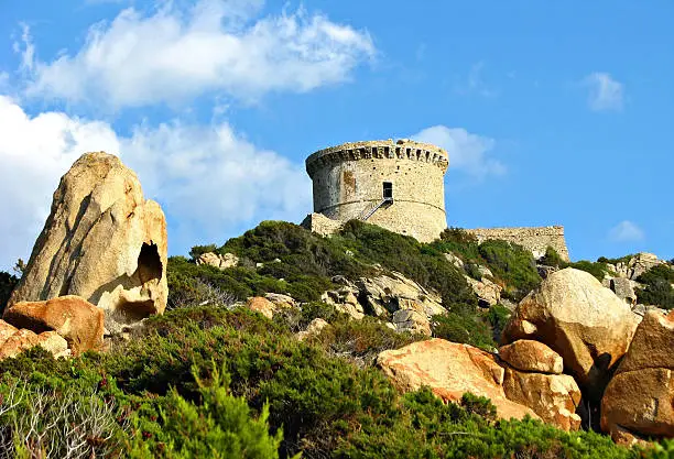 "There's 67 Genoese towers like this one in Corsica, builted in the 15th and 16th centuries. You can see them all around the Corsican littoral."