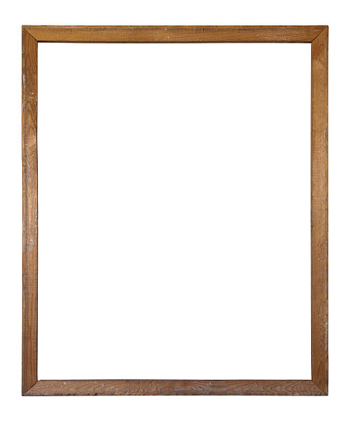Old wooden picture frame with clipping path stock photo